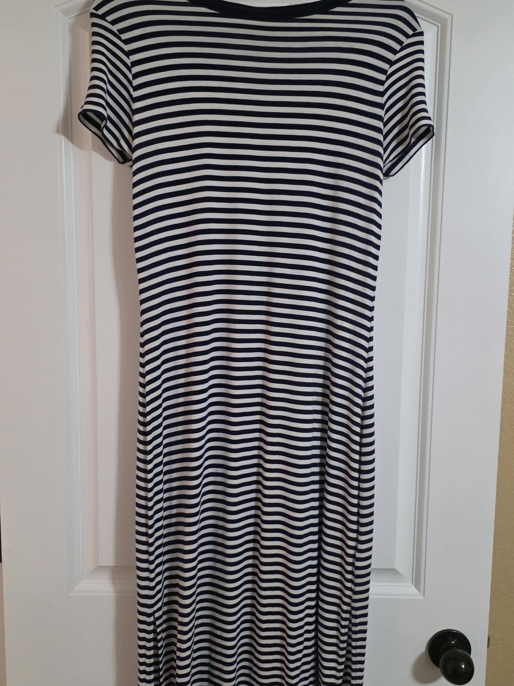 Michael Kors Girls' Navy and White Striped Tee Dress